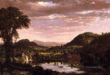 New England Landscape aka Evening after a Storm scenery Hudson River Frederic Edwin Church Oil Paintings